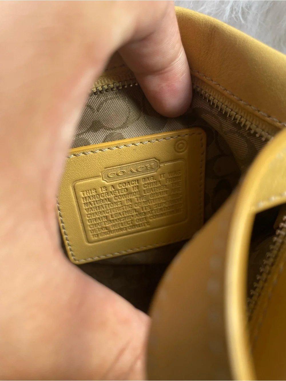 Coach Mustard Yellow Leather Shoulder Bag
